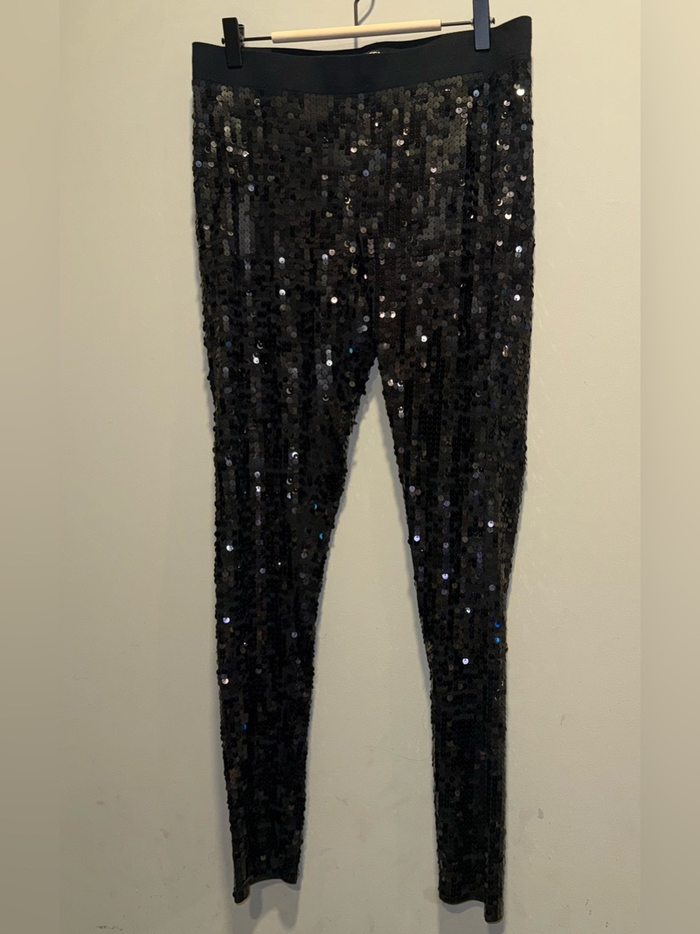 Express Black Sequin Skinny Pants